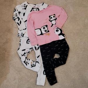 24m Girls Pajamas set pandas